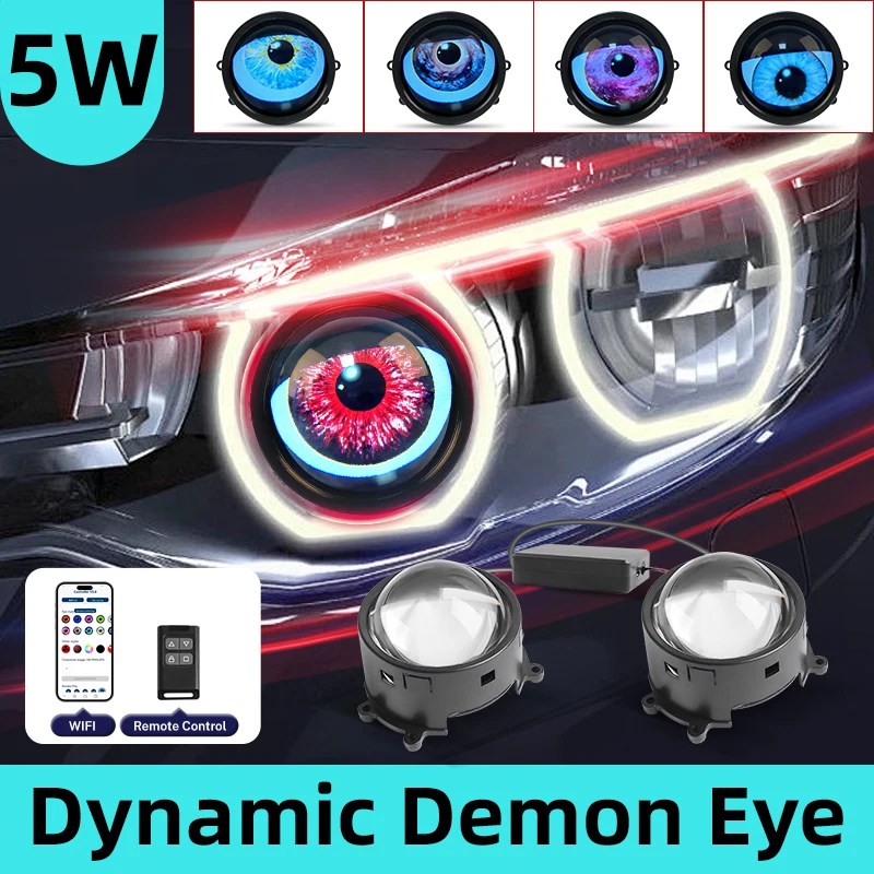 3 inch Devil Eye LED Headlight kit Car Dynamic Lights 12v with remote control 23 Styles Retrofit Kits Headlight Assembly Auto