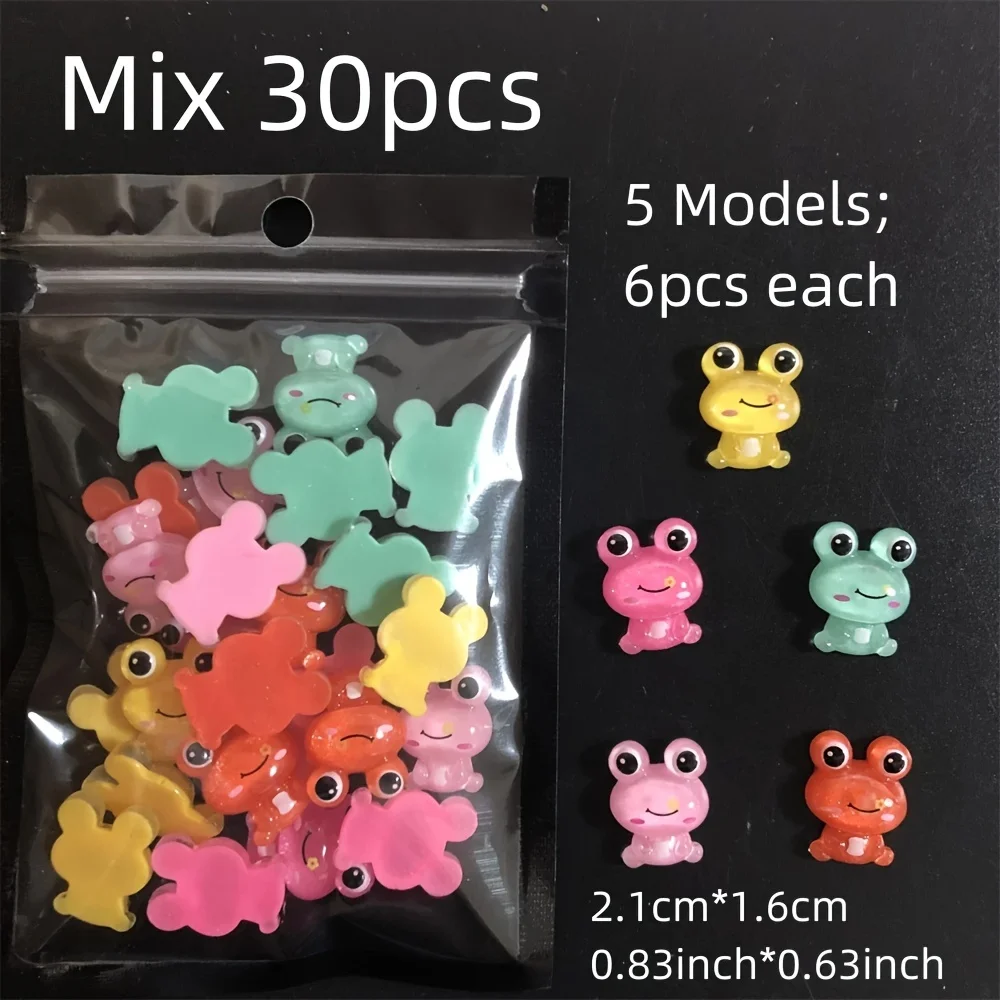 Bagged Resin Ornament Kitten Bunny Frog Bear Hot Girls Ice Cream Skull Head Cat-Shaped Crystal Diamond Xxl Nail Art Charms Decor