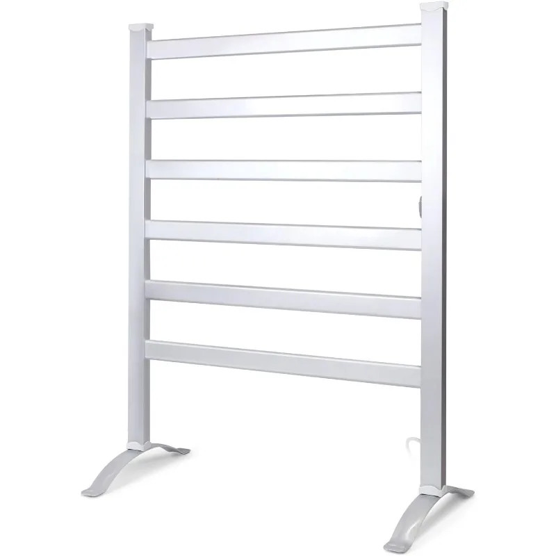 

2-in-1 Towel Warmer and Drying Rack, Heated Towel Rack, Free Standing & Wall Mount with 6 Bars & Aluminum Frame for Bathroom