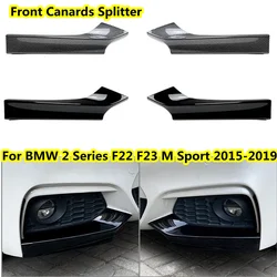 Front Bumper Splitter Diffuser For BMW 2 Series F22 F23 M235i M240i 218i 218d 220i 220d M-Sport 2014-2021 Front Bumper Canards