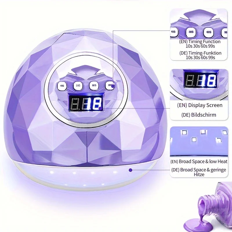39LEDS UV LED Nail Lamp Nail Dryer For Curing Gel Polish 86W Nail Lamp With 4 Setting Timers Professional Gel Curing Lamp