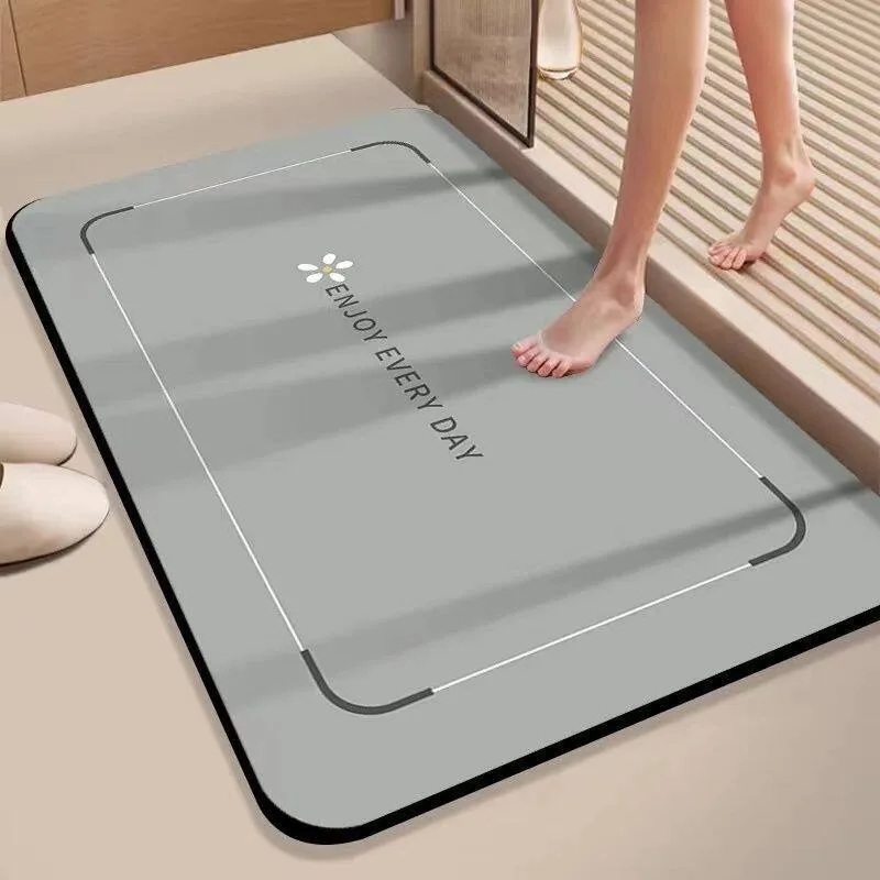 Bathroom Rug Diatom Mud Absorbent Non-slip Floor Mat Minimalist Light Gray Rug Toilet Area Mats Quick-drying Home Decor Rugs 양탄자