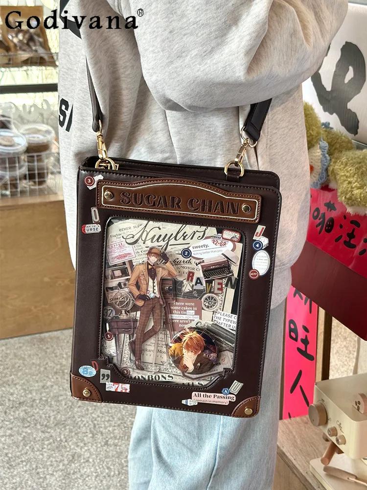 

2D Japanese Original Lolita Sweet Girl Pain Bag Versatile Large Capacity Daily Student Campus Anime Crossbody Bag