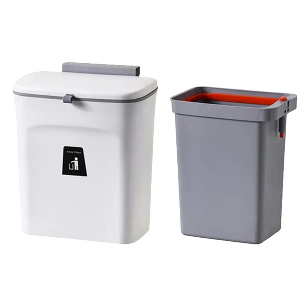 

Cleaning Buckets for Household Car Trashcan Garbage Bin Hanging Container Portable with Lid