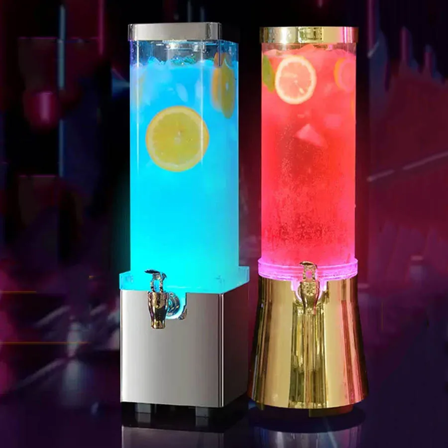 Imagem -03 - Recarregável Automática Led Beer Tower Bebidas Dispenser Suco e Vinho Balde de Gelo Glowing Drink Cooler Container 2l 3l 5l