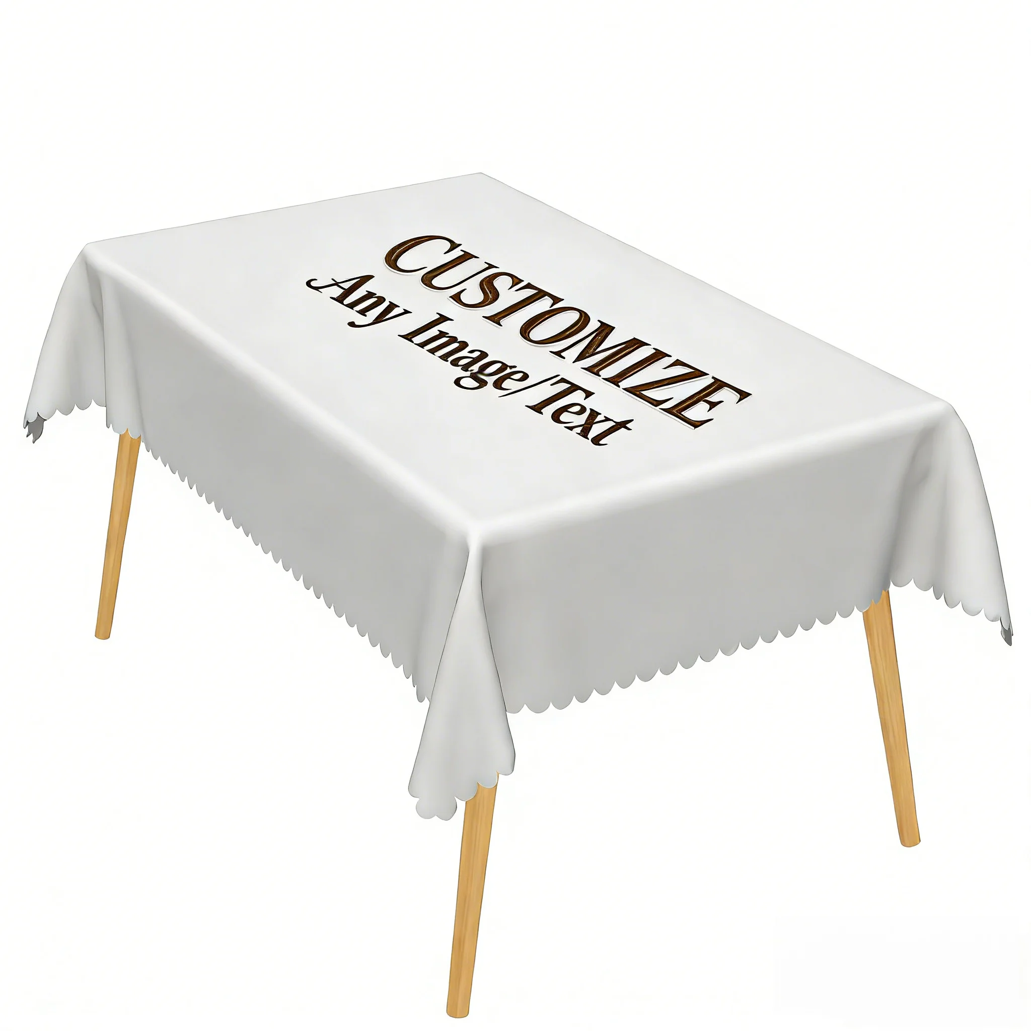 Custom Tablecloth Any Text or Image Polyester Printed Table Cover Personalized Design for Dining Room Kitchen Home Decor