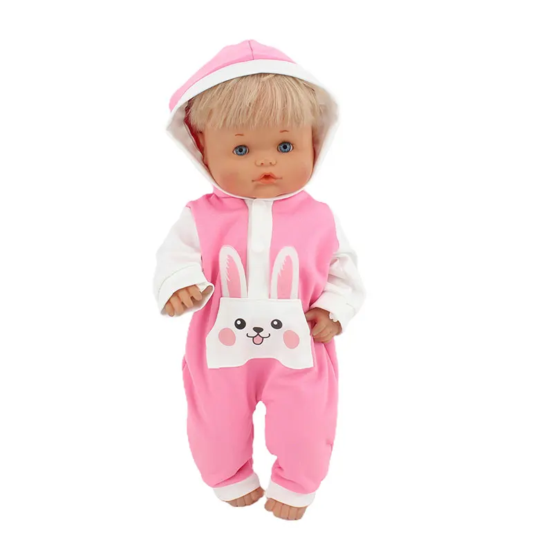 2023 new doll clothes Fit 41cm Doll Nenuco Purple Long Sleeves T-shirt Purple Dots Pants With Hat