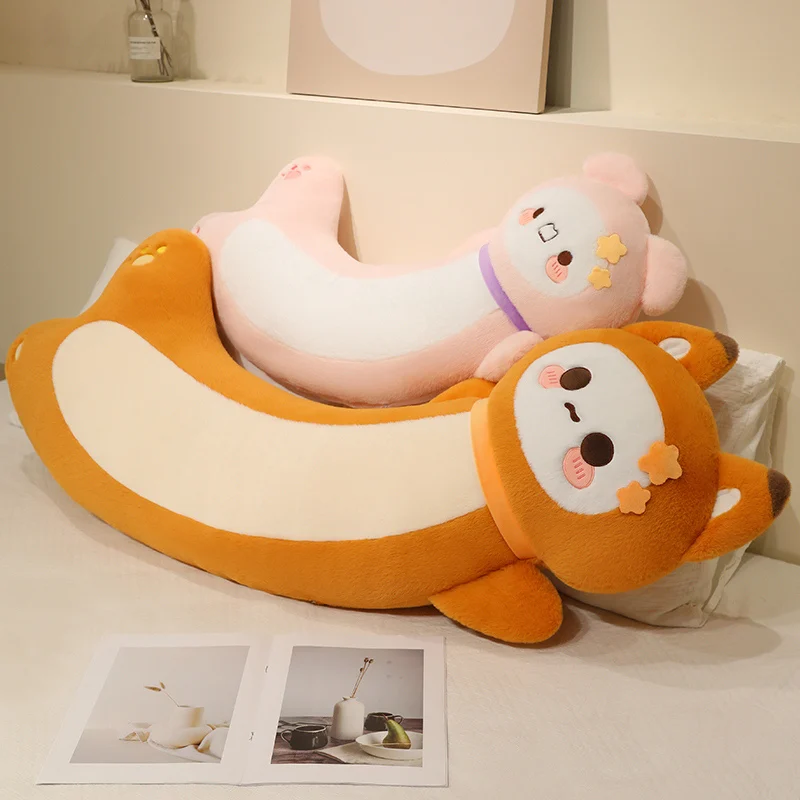 Plush Cushion Purple Pink Animal Designs 90/120cm Smooth Surface Long Hug Pillow Star Cheek Detail Bedroom Birthday Gift