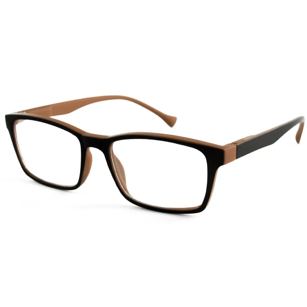 

Portable PC Reading Glasses Brown Grey Red Blue Rectangle Frame Glasses Decorative Glasses Plain Glass Spectacles Readers
