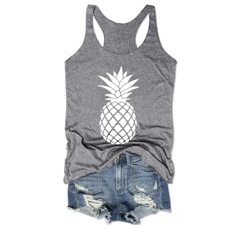 

Pineapple Tank Top Vacation Tanks Womens Fashion Cartoon Tank Tops Casual Print Back Tank Women Classic