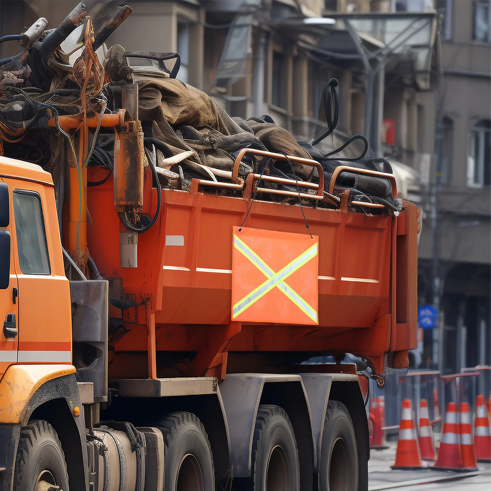 علم عاكس مقاوم للماء مادة PVC مقاومة لأشعة الشمس للمقطورة تعزيز الرؤية الخلفية للسلامة الليلية تحذير القيادة