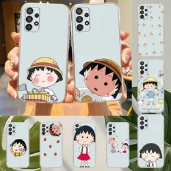 Cartoon Chibi Maruko Chan Phone Case For Samsung Galaxy A52 A12 A51 S21 Edge S22ULTRA S23 S20LITE Plus Ultra Transparent Cover