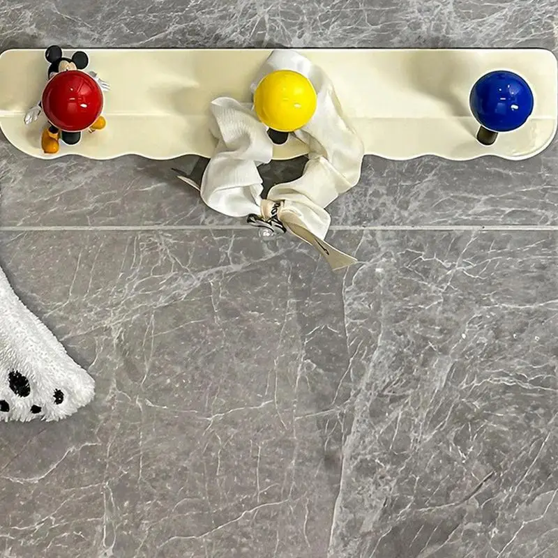 Perchero con riel para montaje en pared, ganchos para el baño, estante de almacenamiento resistente, colgador de toallas decorativo para entrada, dormitorio y sala de estar