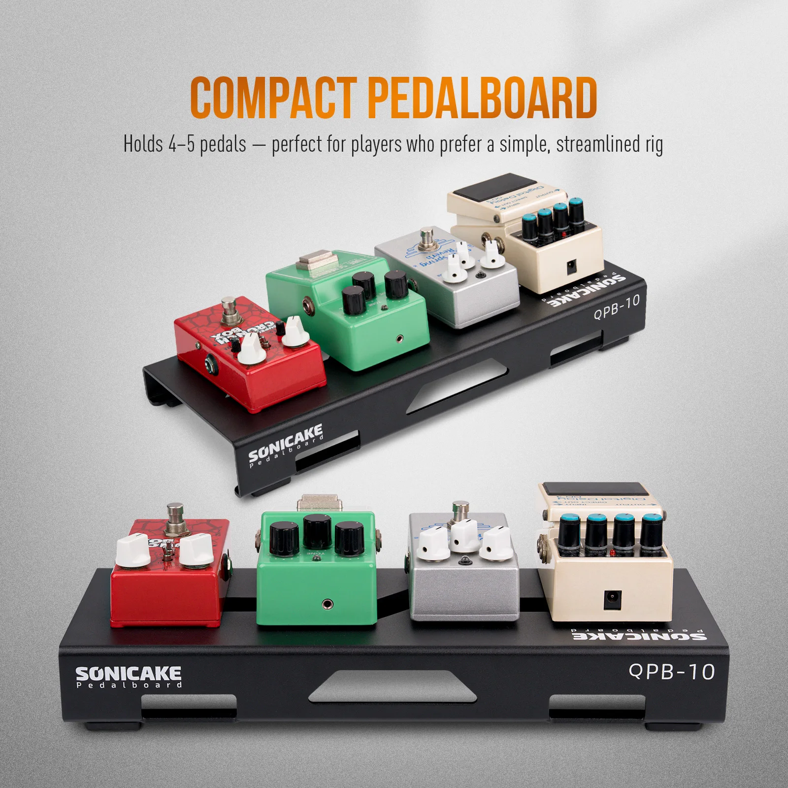 SONICAKE لوحة دواسة الجيتار الصغيرة تأثيرات الجيتار لوحة دواسة صغيرة مدمجة مع شريط جبل الدواسات وربطة كابلات وكابلات التصحيح #2
