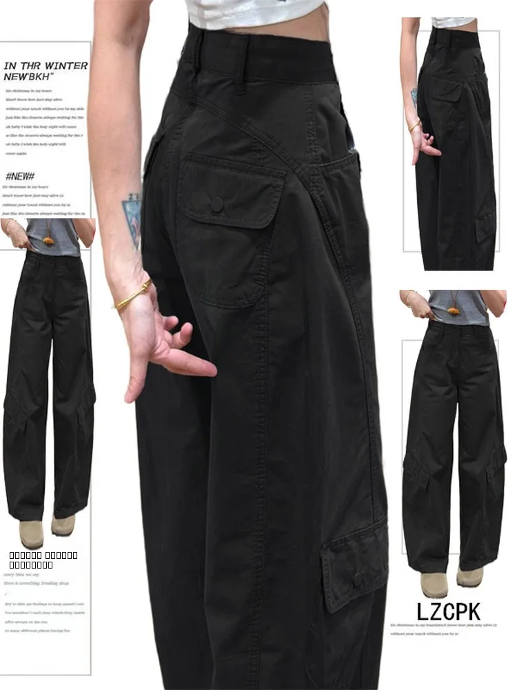 

Женские джинсы свободного кроя с широкими штанинами American Sle, осенне-зимние, новые, повседневные, для работы, с высокой талией, на молнии, из денима