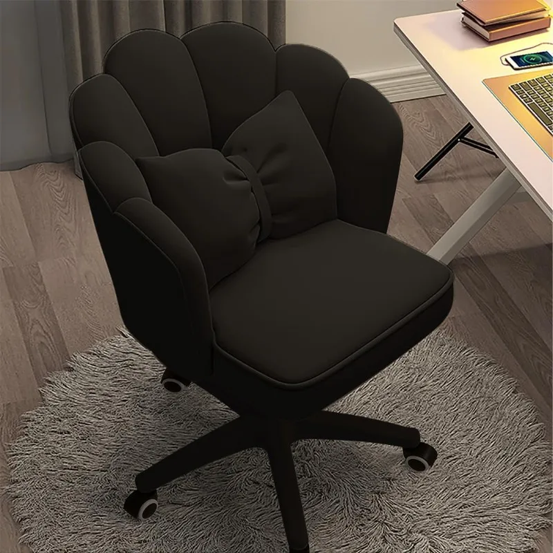 

Butterfly Chair Upholstered Modern Tufted Computer Task Chair Swivel Height Adjustable Velvet Vanity Makeup Chair,Black