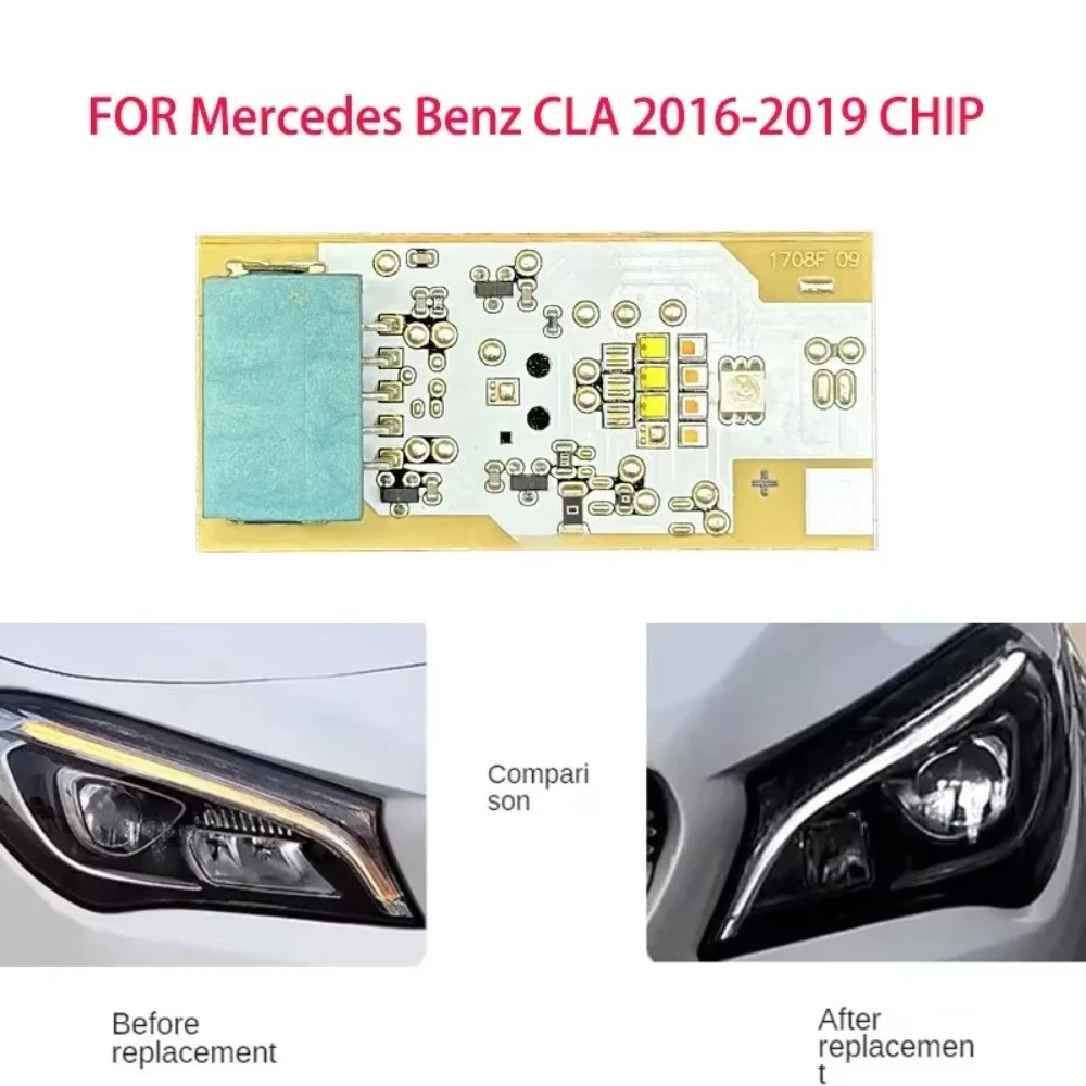 Luz blanca para faros  coche Merces Benz CLA 2016-2019, placa  circuito DRL, Chip  placa  fuente  luz