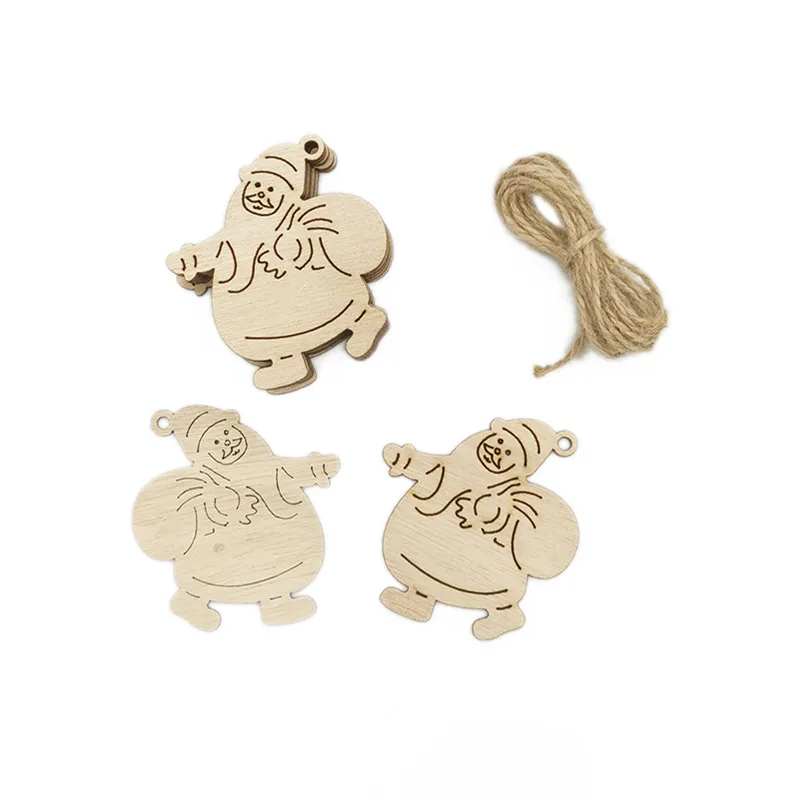 

10pcs Wooden Chip Unfinished Wood Ornaments DIY Accessories Wood Cutouts Christmas Reindeer Wood Patches Home Bar Wedding Party