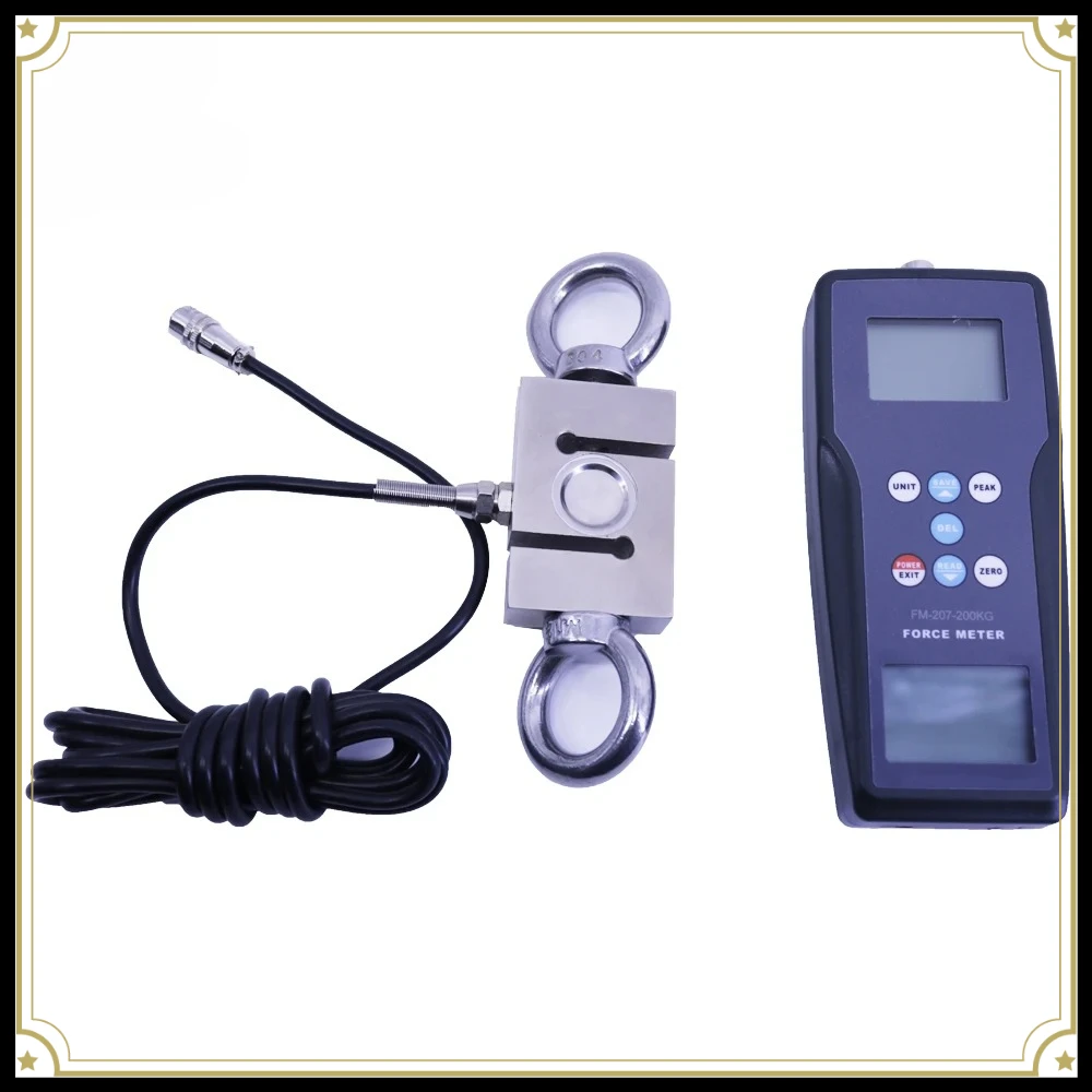 FM-207-200K Digital Push Pull Force Gauge ±200kgf/1960N/440Lbf High Precision Force Testing Meter With Data Output