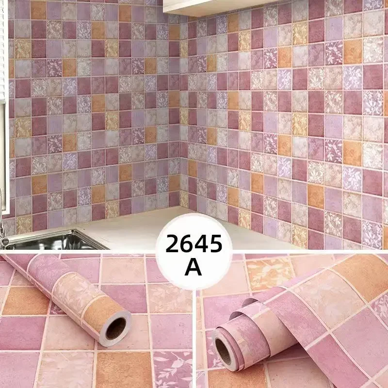 40/60cm Oil Proof Kitchen Furnitur Wall Stickers Self Adhesive  Bathroom Tile 3D Waterproof Vinyl Cabinet Wallpaper