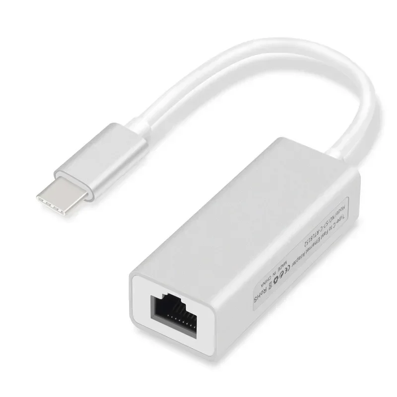 10m/100m/1000m gigabit ethernet tipo c para rj45 placa de rede adaptador lan para macbook pro chromebook usb c liga alumínio