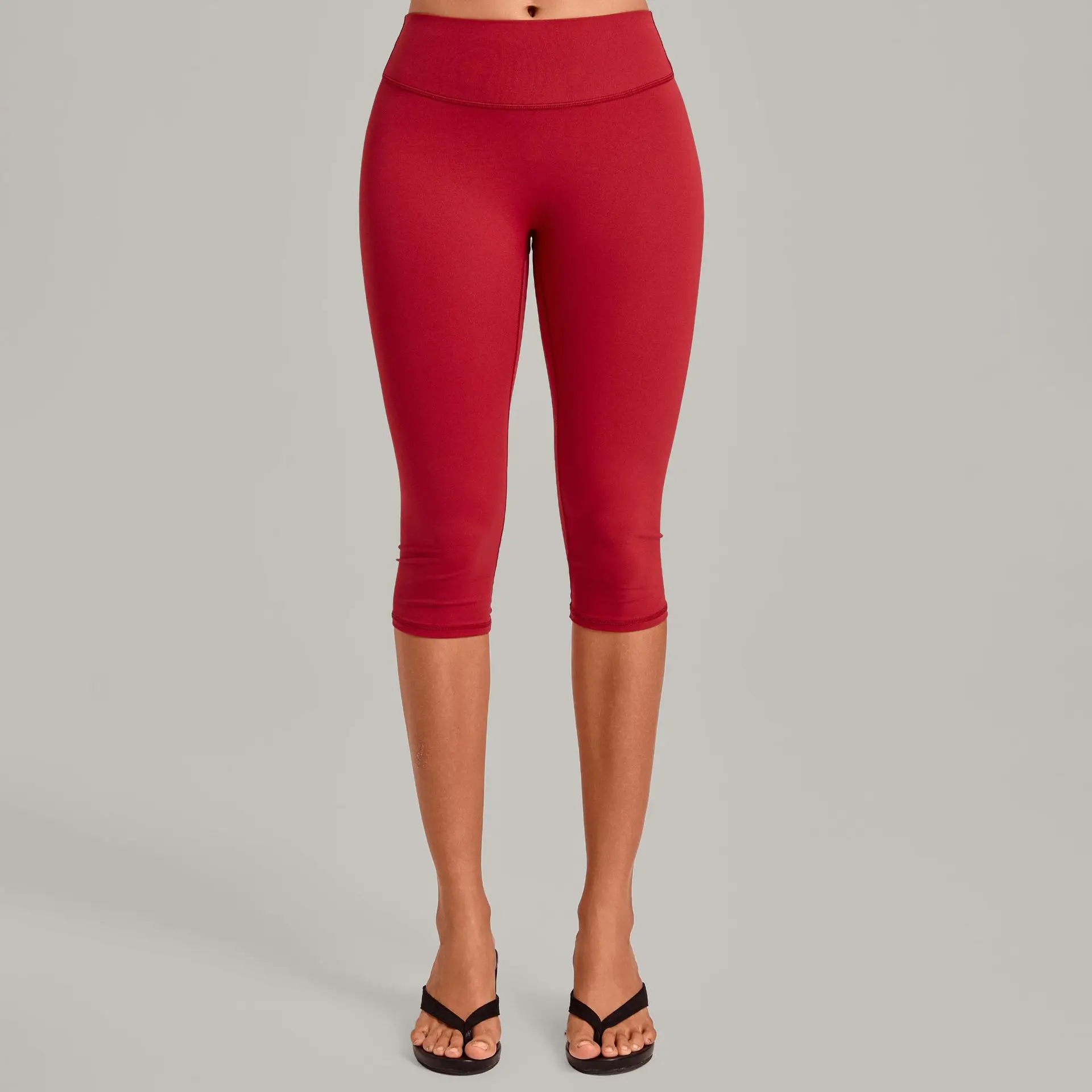 Women's High Waist Capri Yoga Leggings Workout Running Fitness Leggings V-Back Butt Lifting Tummy Control Squat Proof Gym Pants