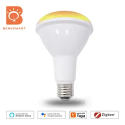 Benexmart BR30 LED Light Bulb Zigbee Smart RGBCW 10W Dimmable E27 Led Lamp Works with Tuya Alexa Google Home Smartthings App