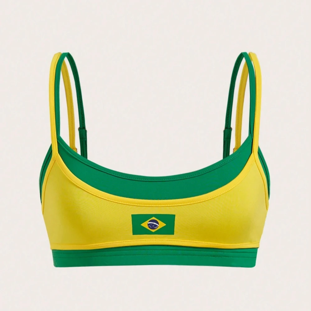 Hot Selling Women's T-shirt Brazil Letter Aesthetic 90s Crop Tops Summer Short Sleeve Tees Kpop Streetwear Harajuku Y2K Clothes