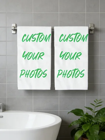 1Pc/2Pc Customizable Towels - Personalized Photo Design Soft Towels for Gym, Rectangular Bathroom and Kitchen Towels - Ideal Gift for Weddings, Birthdays, Holidays, Family Gatherings, Bathroom Accessories