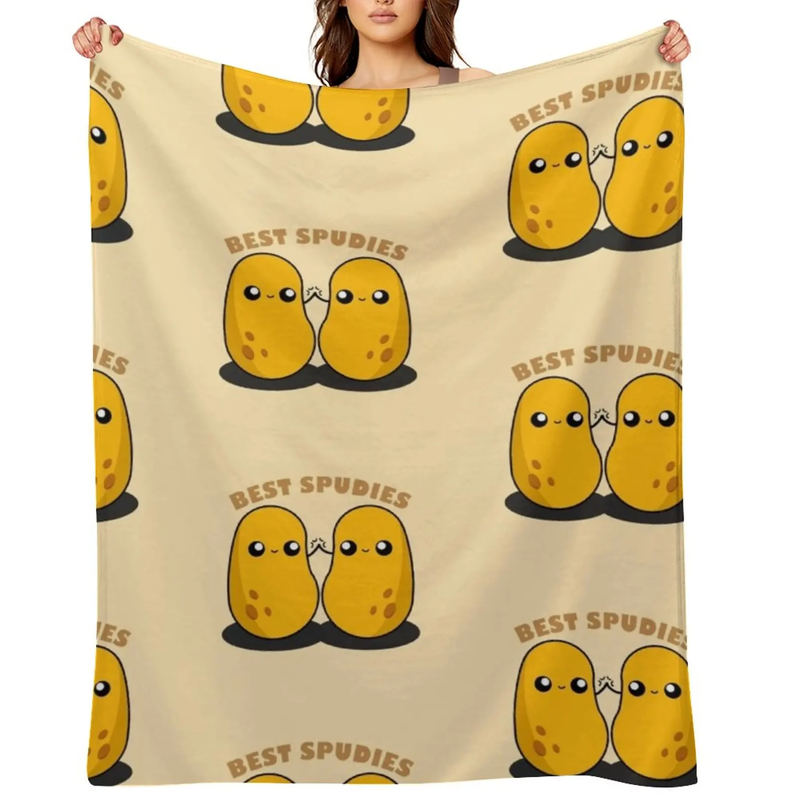 

Cute Cartoon Potato || Best Spudies || Kawai Throw Blanket Luxury Throw Decorative Beds Luxury Polar Blankets