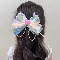 Kids Bow Love Heart Hair Accessories Girls Beauty Teenage Headdress Dopamine Dress Up Princess Lolita Hair Clips