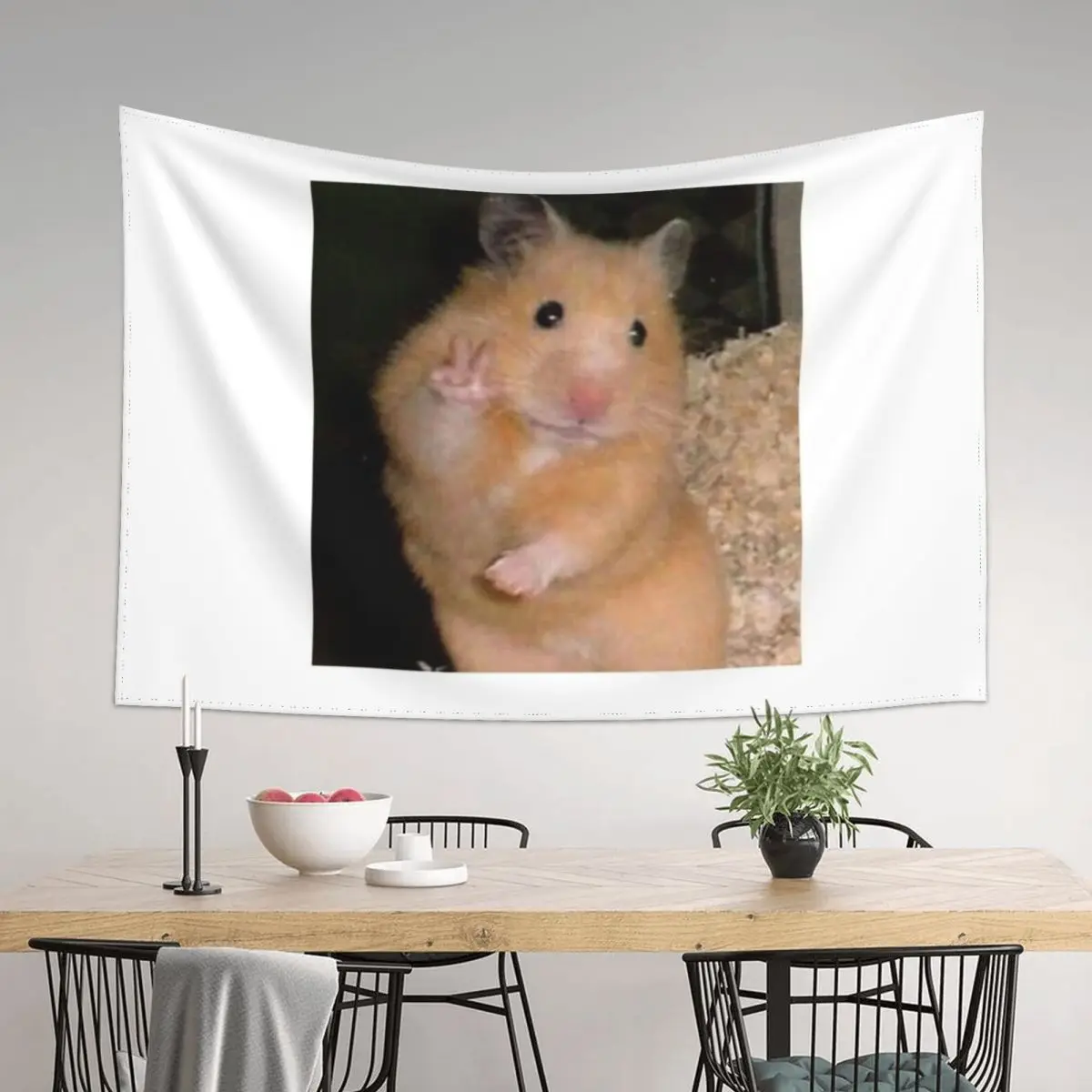 

hamster peace sign meme Tapestry Wall Decoration Items Things To The Room Room Decor Tapestry
