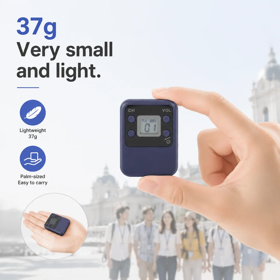 Sistema de guía de audio inalámbrico UHF con pantalla grande, portátil para agencias de viajes e iglesias 5