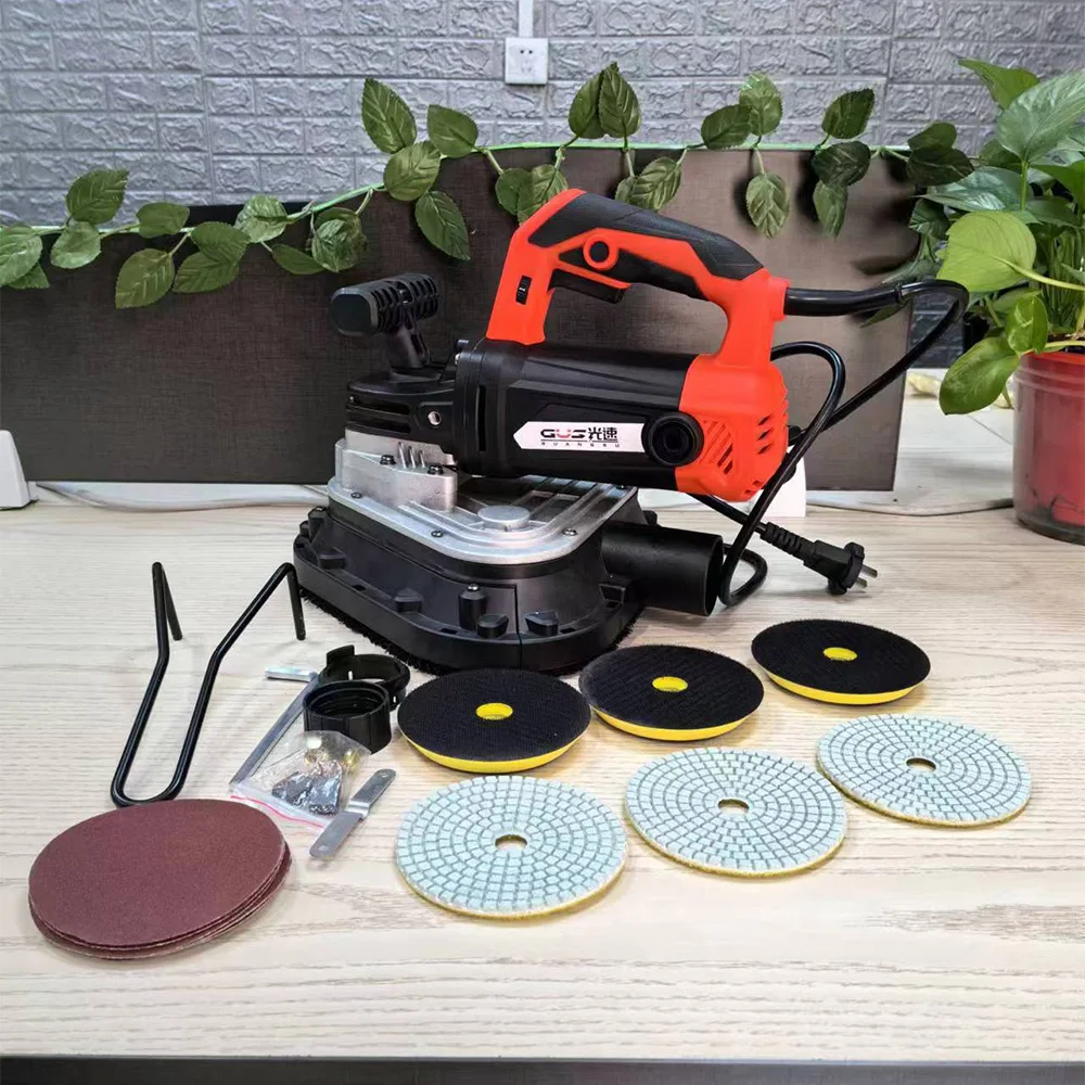3-Disc hand-held ground grinder Concrete three-head hand-held ground grinder with dust vacuum