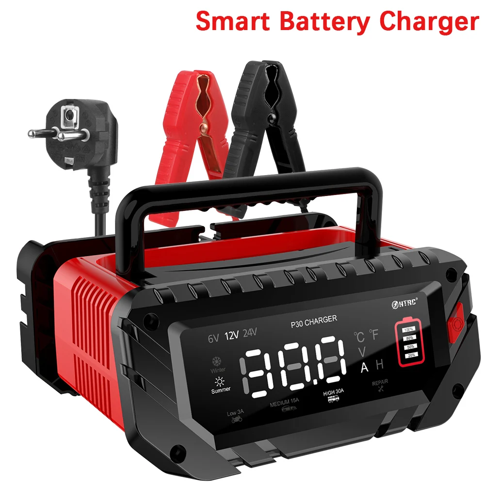 6V/12V for Repair Car Maintainer LCD Display Car Battery Charger Multiple Protections Protect Quick Charger 120W Full Automatic