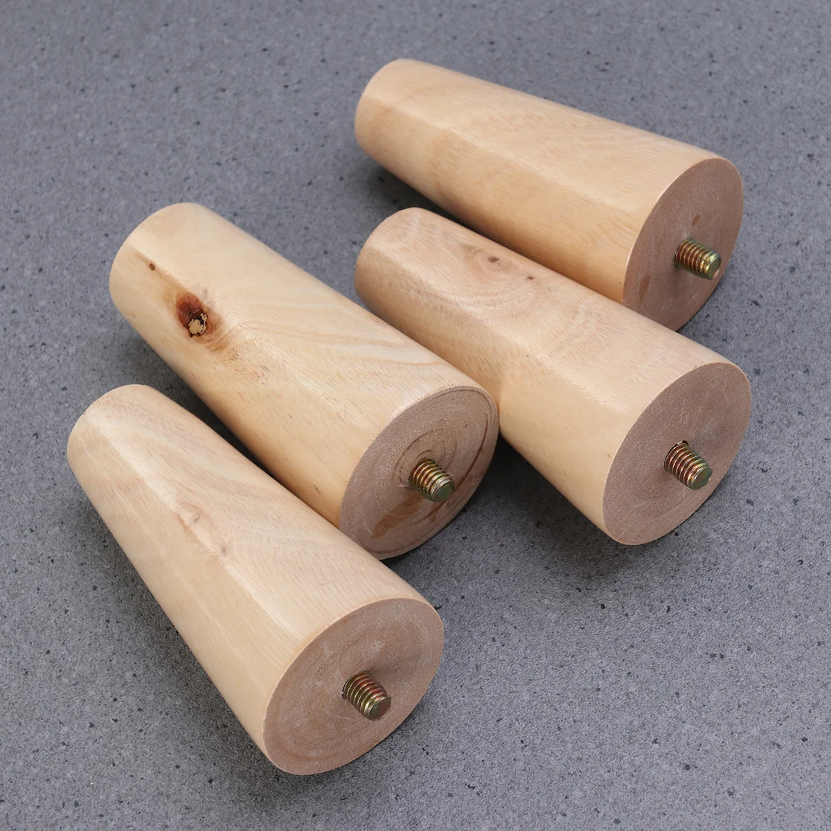 

4 PCS Furniture Glides Dresser Legs Replacement Feet Dining Table Round Tapered Sofa Wooden Support Coffee