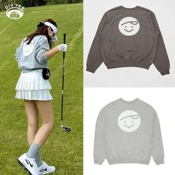 Korean 24 New Autumn and Winter Long-sleeved Sweatshirt  Women Loose Casual Golf Wear Outdoor Clothes