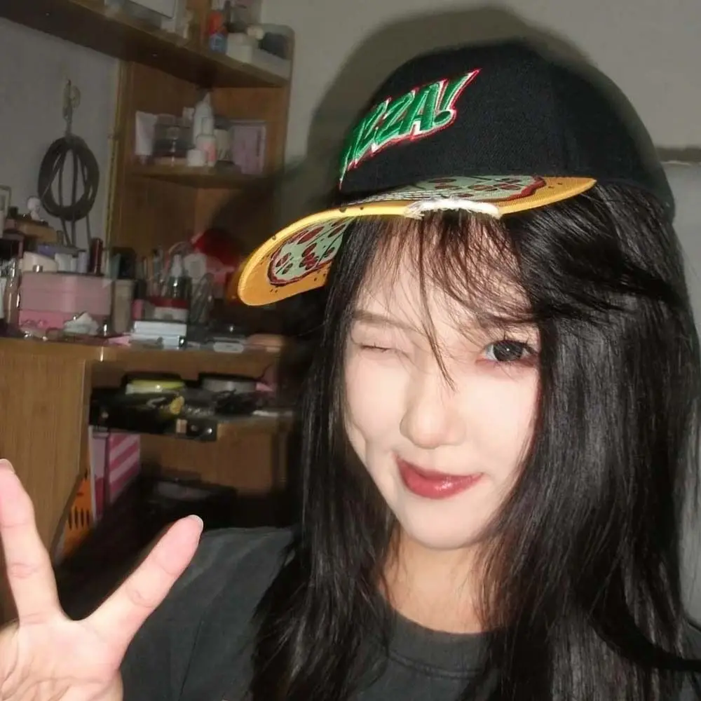 

Adjustable Donut Embroidery Baseball Cap Korean Style Sunscreen Dance Snapback Hats Hip-hop Pizza Street Style Peaked Cap Women