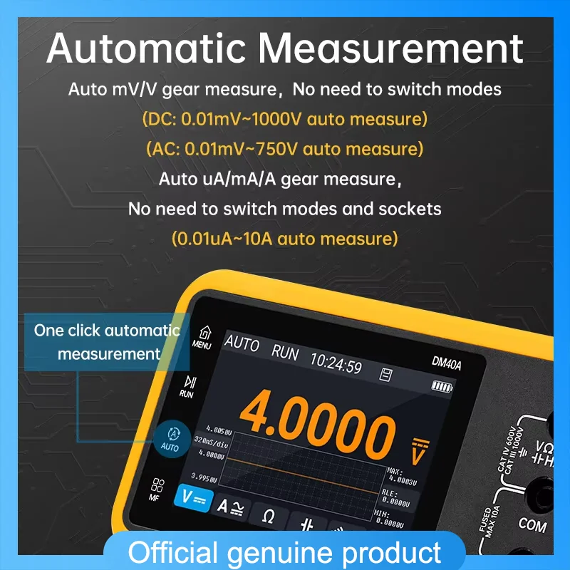 

ALIENTEK DM40 3 in 1 50M Sample rate Voltage Diode Handheld Automotive Tools Digital Oscilloscope Multimeter Signal Generator
