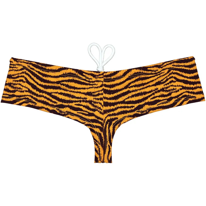 Bañador a rayas de tigre para hombre, traje de baño tipo bóxer descarado, Bikinis a rayas de tigre naranja, trajes de baño con cordón para tabla de Surf, Skimpy