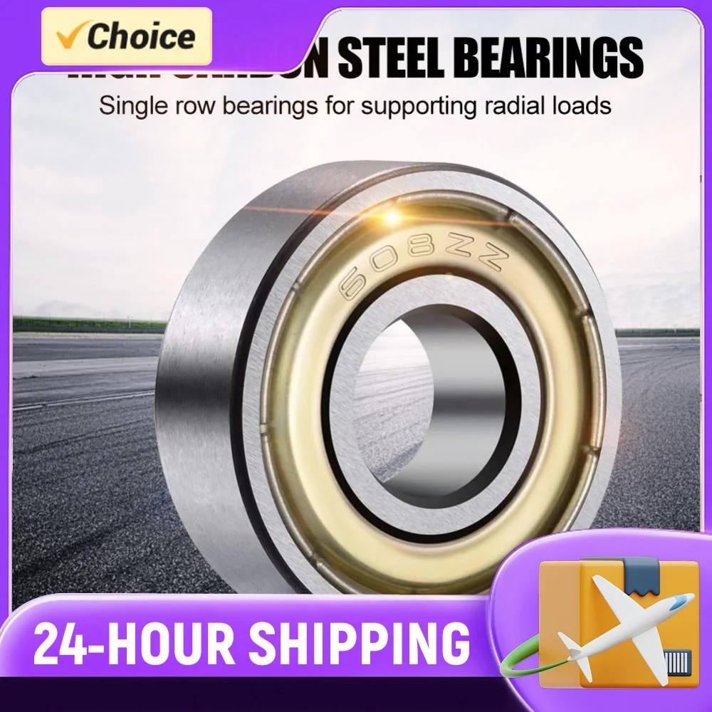 20pcs Carbon Steel Ball Bearings Replacement Single Row Deep Groove Miniature Bearings for Skateboards Inline Skates Accessories