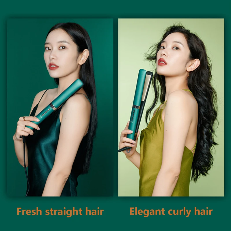 Youpin-مكواة تيتانيوم مسطحة احترافية ، جهاز فرد شعر بشاشة رقمية LCD ، مكواة تجعيد للتدفئة الفورية ،