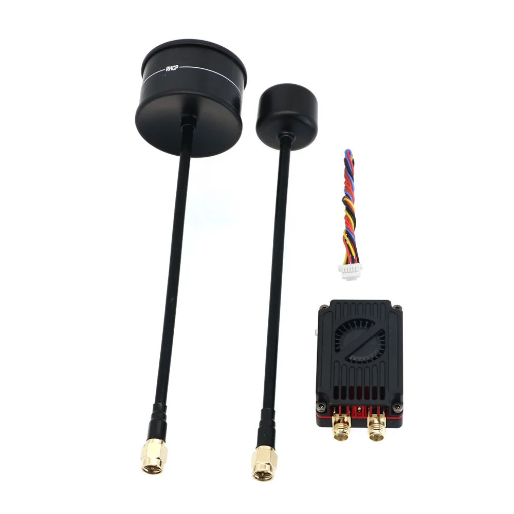 RUSHFPV 1.3G 3.3G 4W VTX Long Range Video Transmitter Module, IRC‑Tramp Protocol 7‑30V 16CH CVBS Analog FPV VTX with Cooling Fan