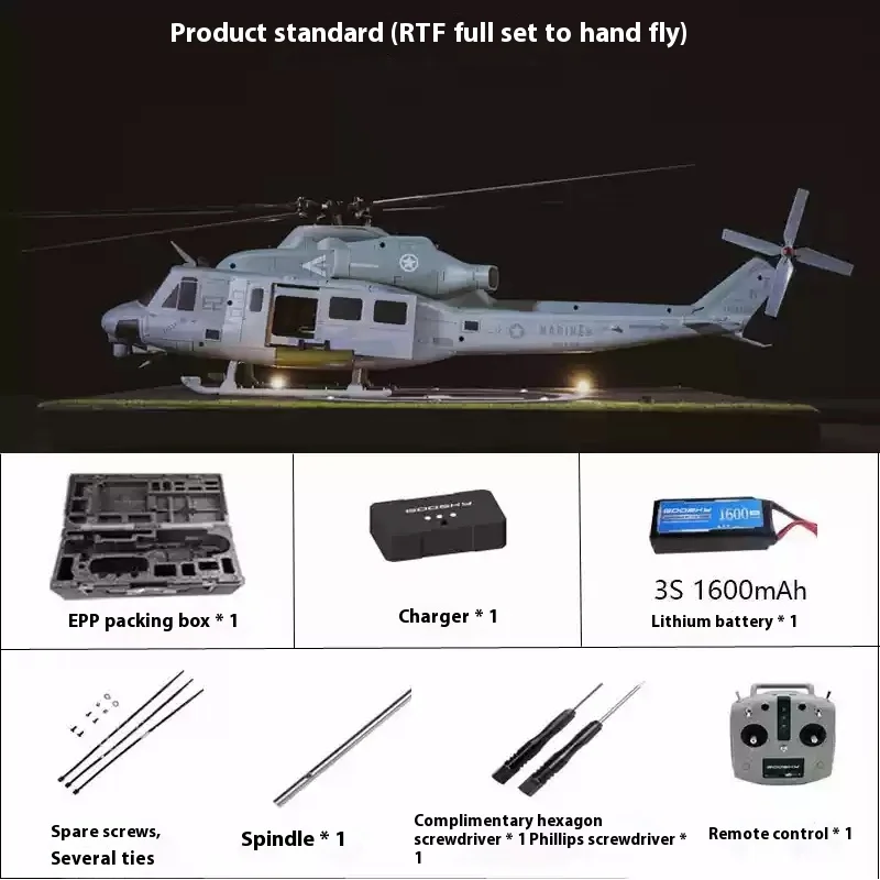 

Goosky E2 Моделирование UH-1y Venom Двойной бесщеточный самолет с прямым приводом и дистанционным управлением 3d Специальные эффекты Вертолет Huey