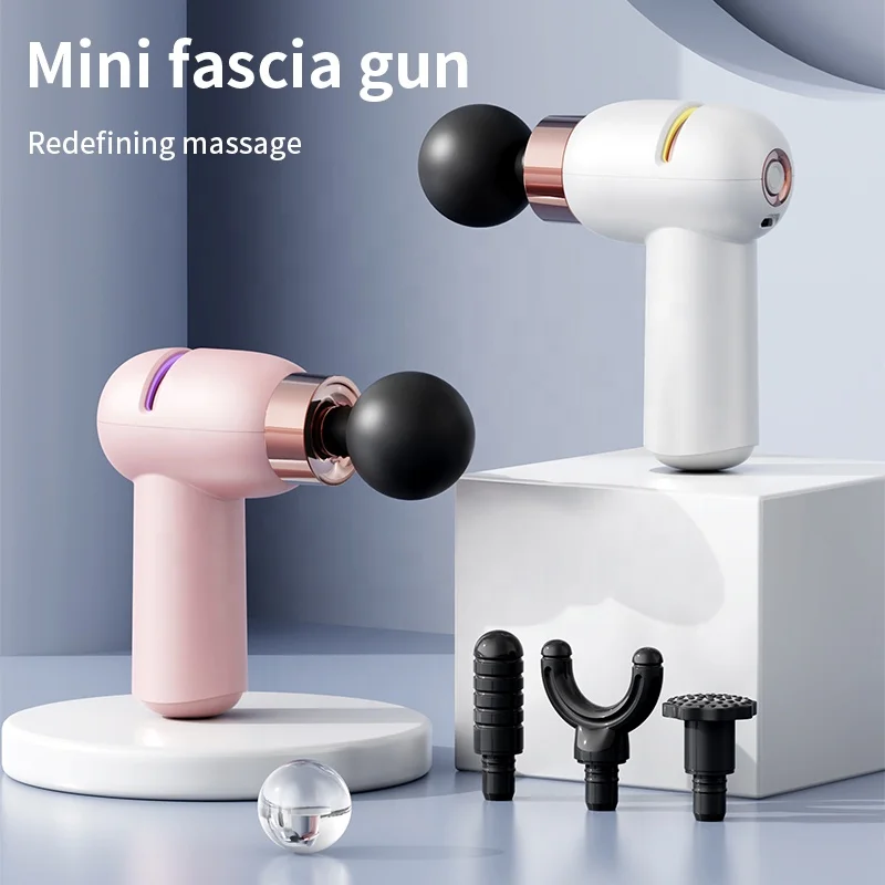 Smart Library High Quality Mini Portable Head OEM Massage Gun Fascia Gun Muscle Muscle Relax Body Massage Gun With Brush Motor