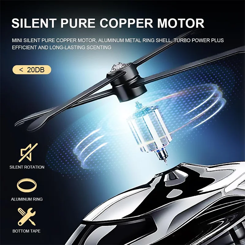 Car Air Freshener, Helicopter Solar Energy Rotating, Aromatherapy, Aviation Al Alloy , Interior Decoration Accessories - Image 5