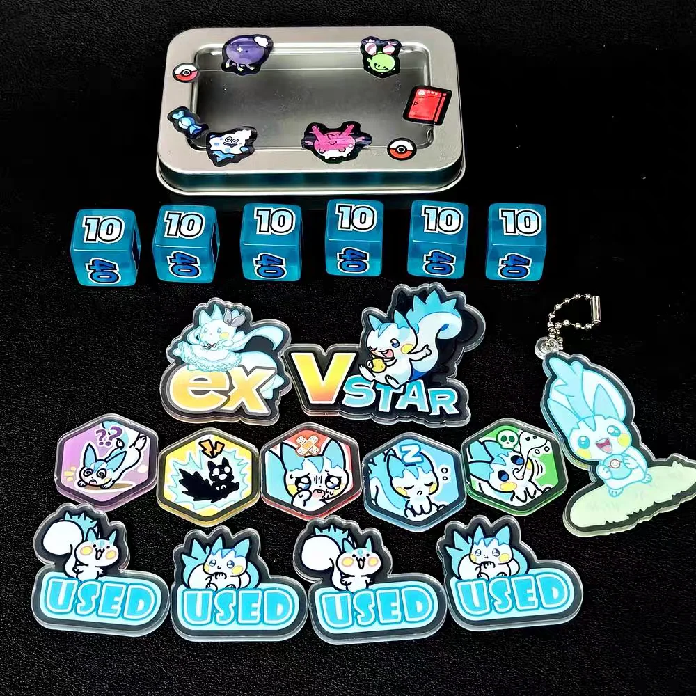 ptcg-ポケモンアニメキャラクターマッチスコアリングダメージカウンターダメージインジケーターパチリスボラッドロールプレイングゲームアクリルギフト