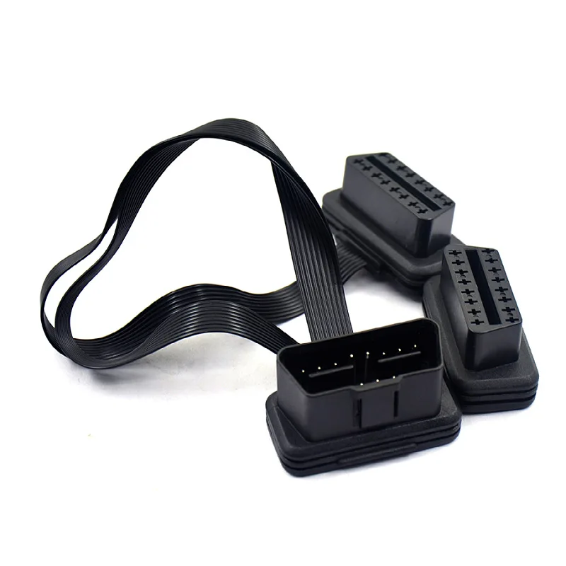 Wholesale LT027 OBD2 Connector Splitter Y Extension Cable Adapter 16 Pins Male to Female One-To-Two Diagnostic Cable