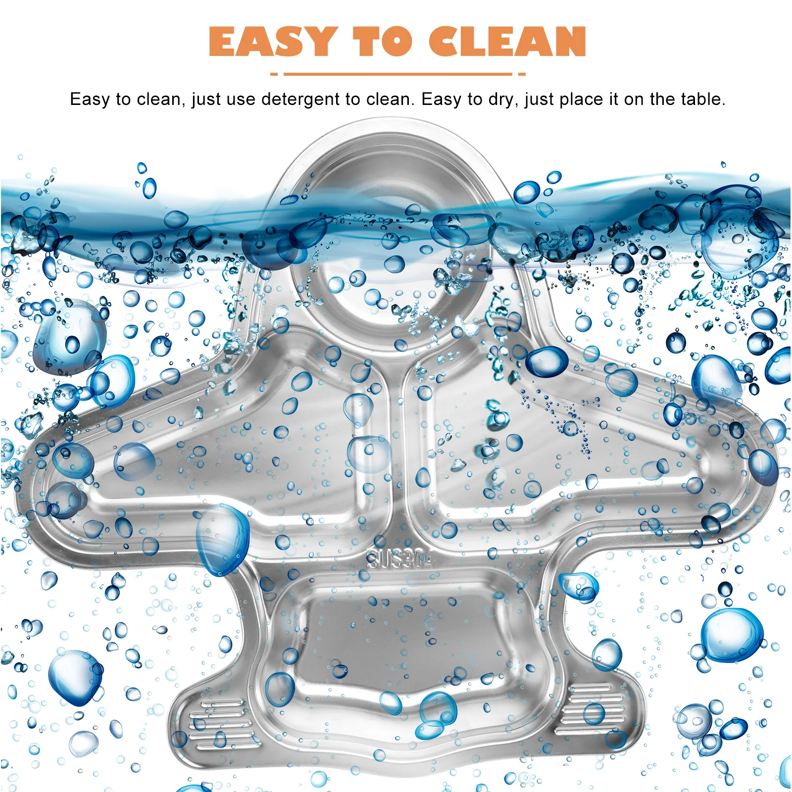 

1Pcs Stainless Steel Kids Meal Plate with Separated Grids Cartoon Design Food Serving Tray for Picnic Travel and Daily Dining