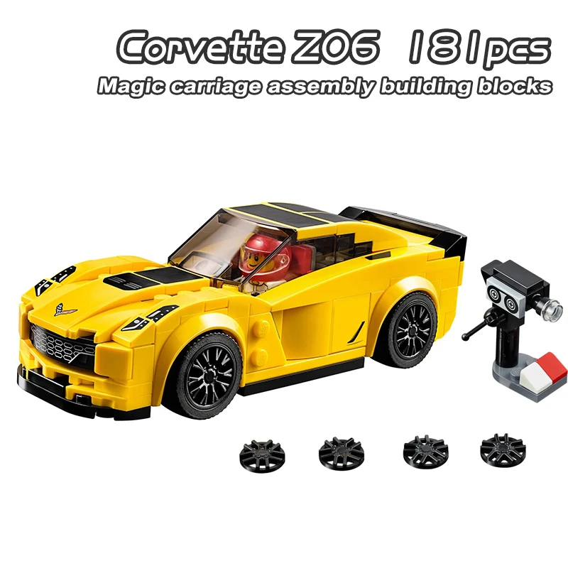 Super Racing Corvette Building Blocks Technical Ford Mustang GT Speed Champion Racers Car Model Bricks Toys For Boys Kids Gifts